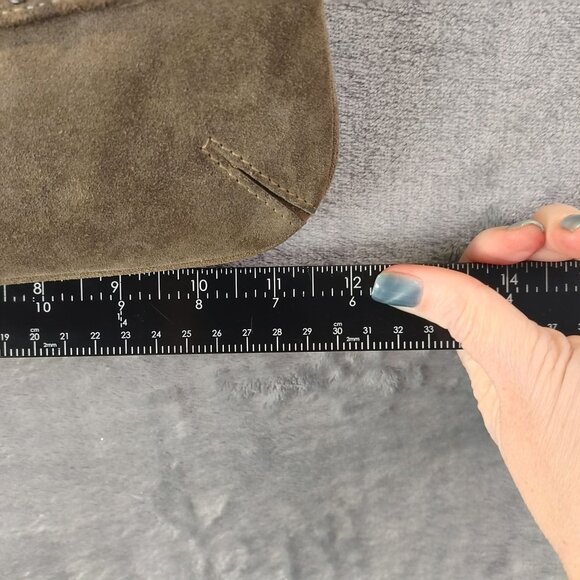 BE and D Suede Shoulder Bag Gray Python Embossed Rare Y2k Vintage Inspired - Picture 4 of 16